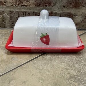 Strawberry Design Butter Dish